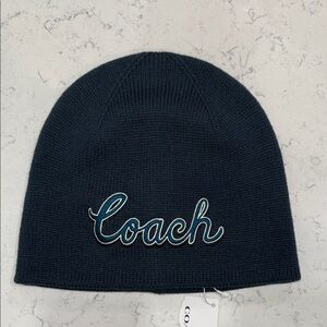 Coach Navy Knit Beanie